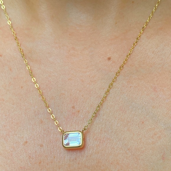 14K Gold Natural Morganite Necklace - Picture 7 of 7